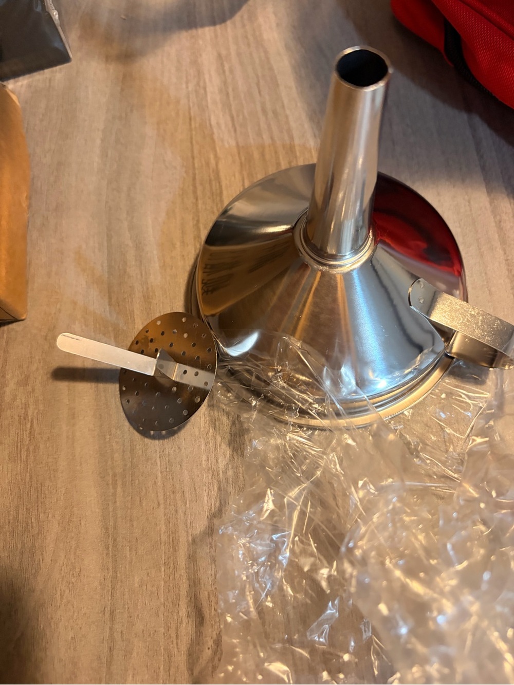 Stainless Steel Kitchen Funnel with Strainer - Silver